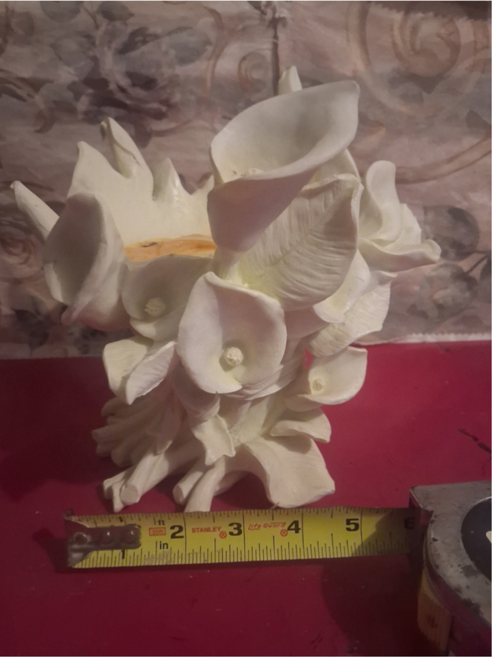 Unbranded Calla Lily Floral Decorative Vase White Beige candle holder